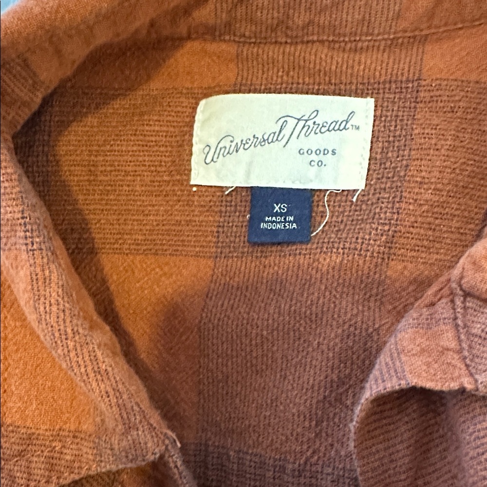 Universal Thread Rust Plaid Shirt - Picture 5 of 6